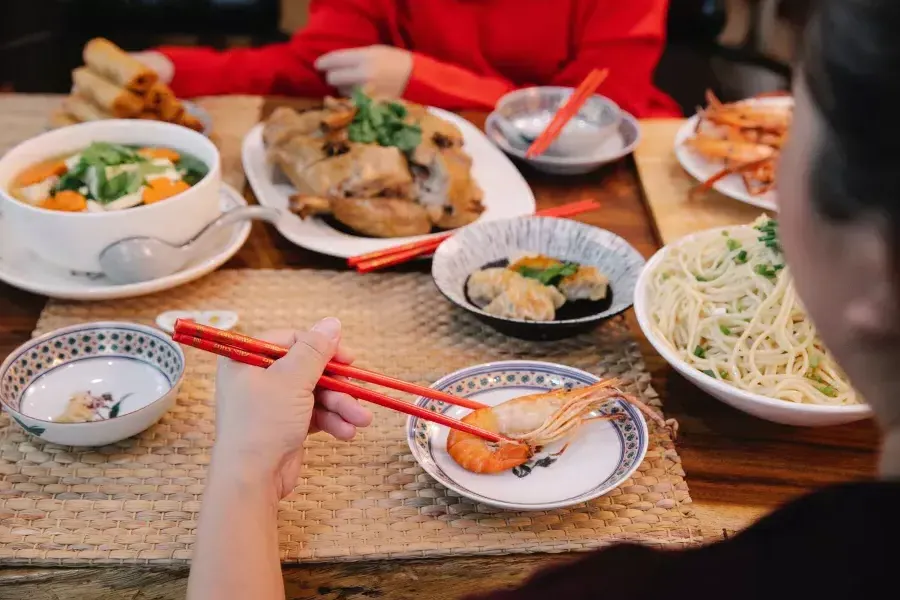 Chinese food on the table